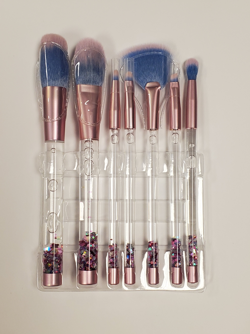 Lime Crime 7-Piece Rose Gold Handles with Blue Ombre Bristles Makeup Brush Set